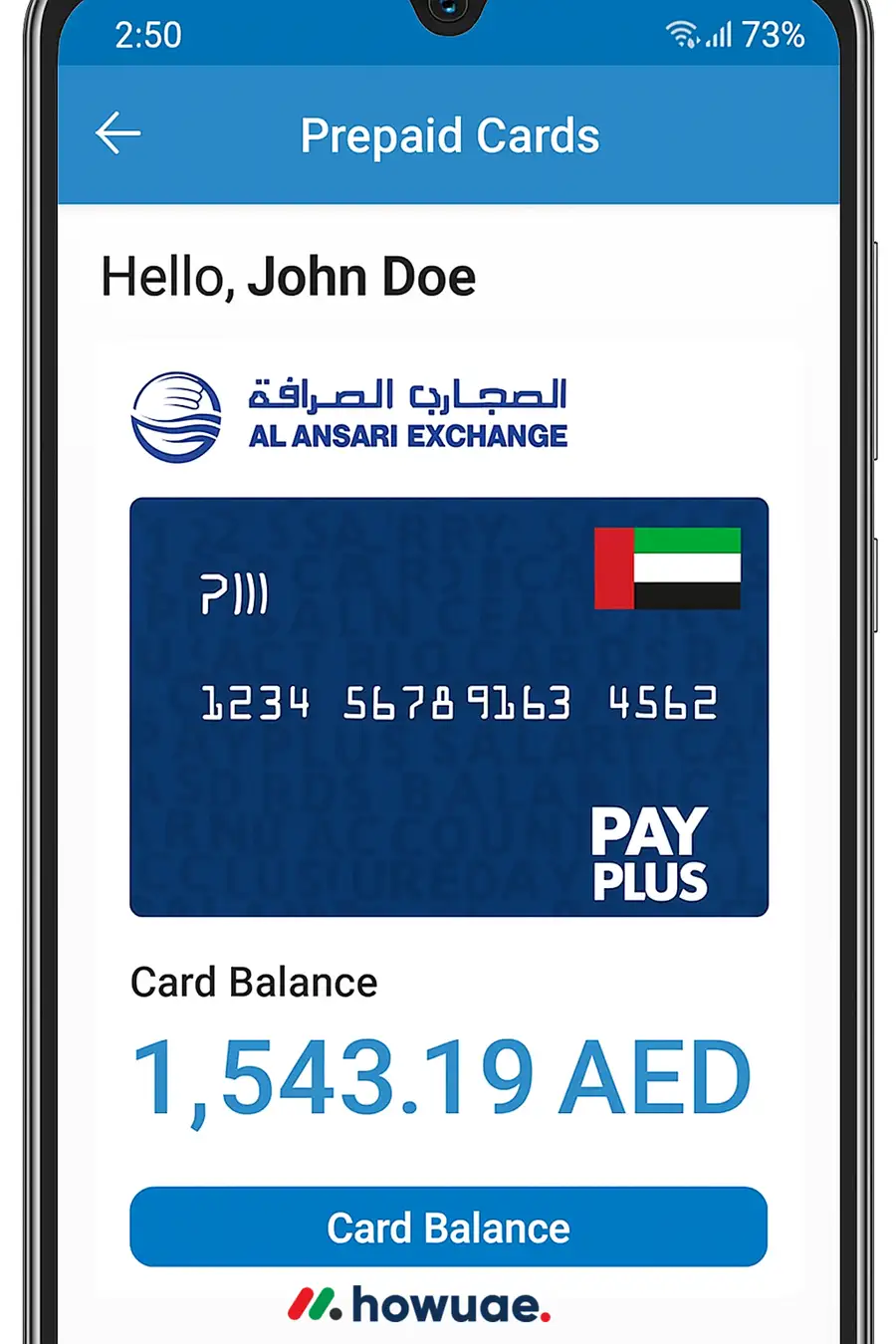 Al Ansari PayPlus Balance Check Via Mobile App Dashboard