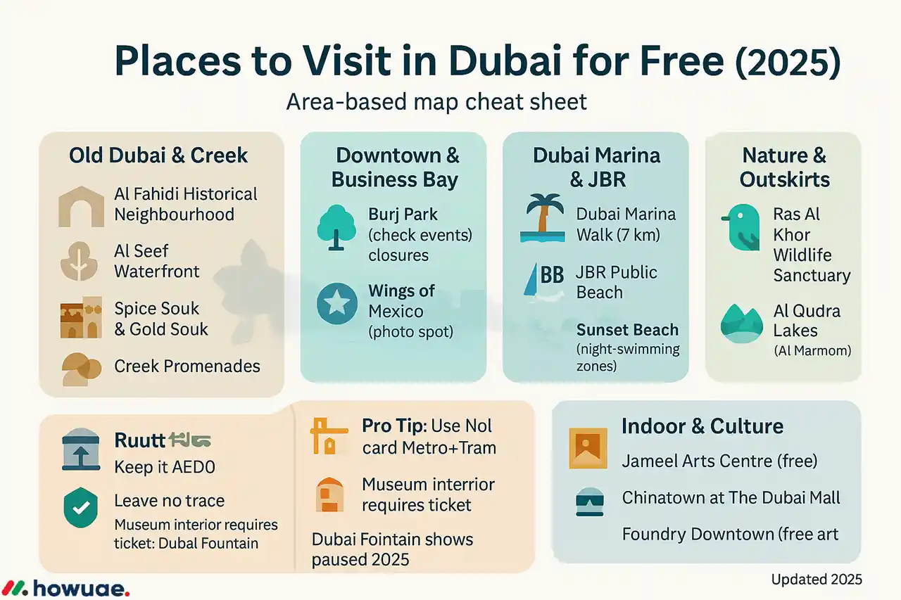 17+ Places To Visit in Dubai For Free (2026 Guide) 1 Cheatsheet_Places To Visit in Dubai For Free