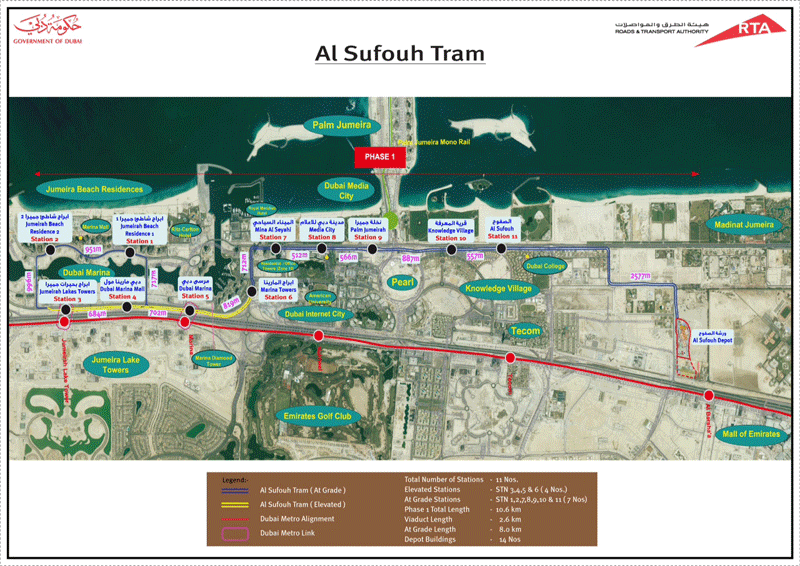 Dubai Tram Route 2025