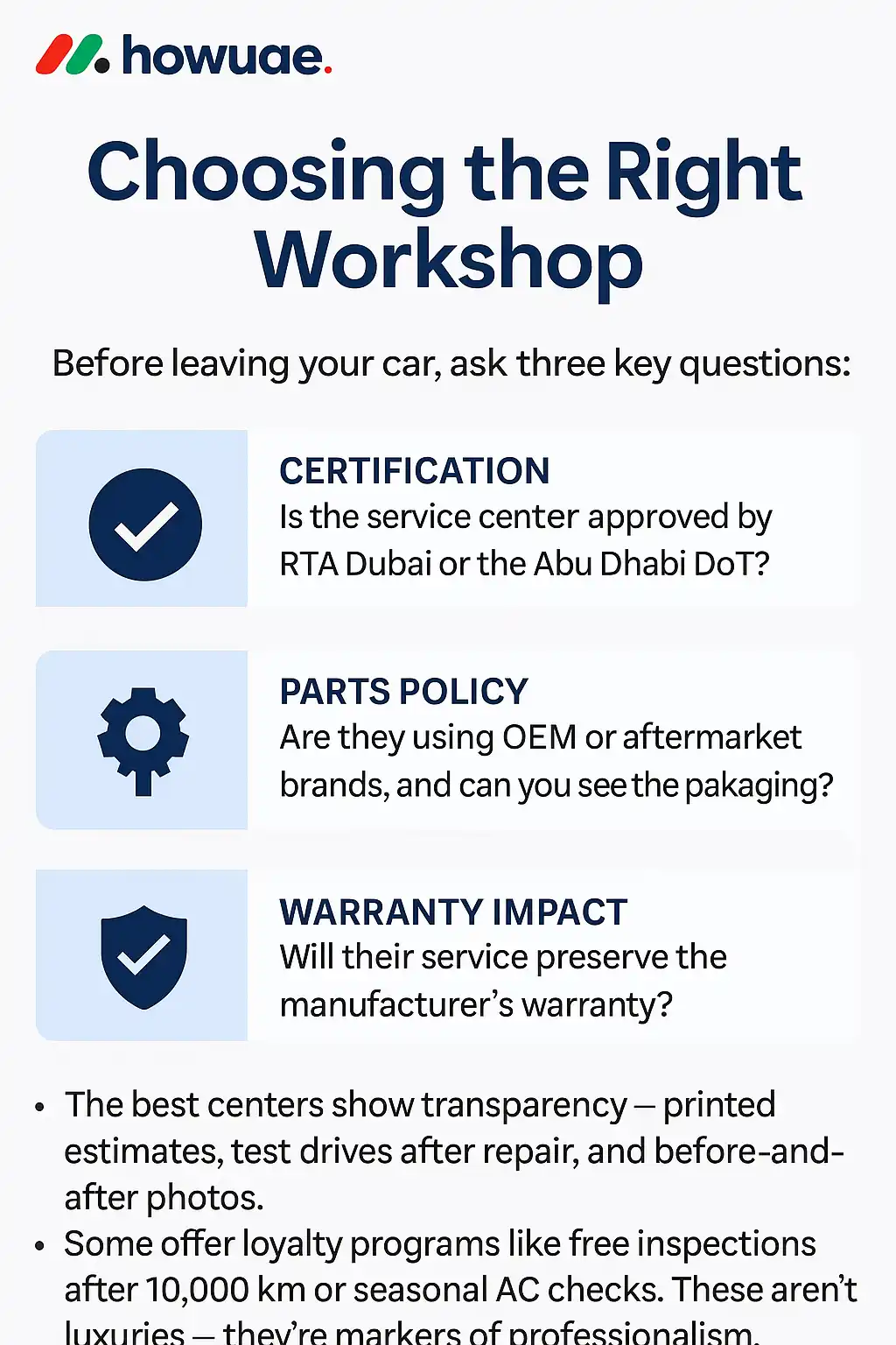 choosing the right workshop in dubai